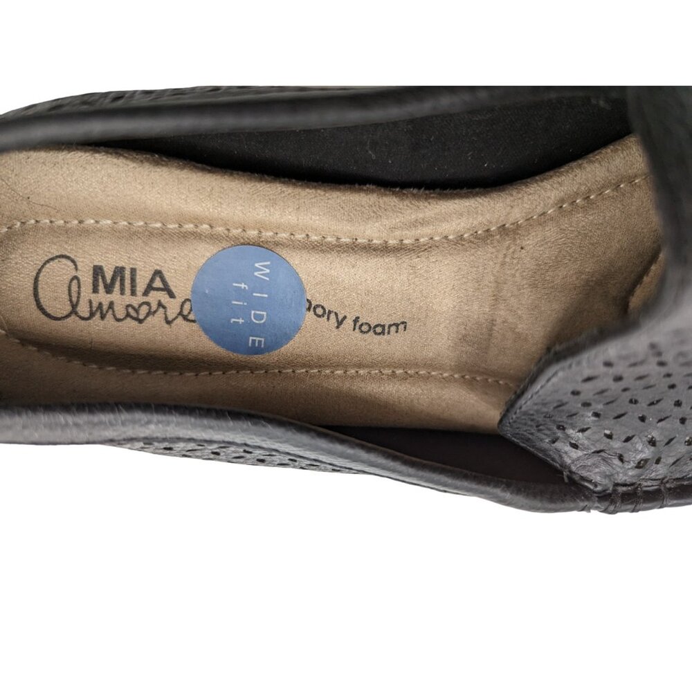 Mia Amore Black Slip On Loafer Flats Memory Foam Women's Size 10W - Picture 7 of 9